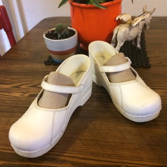 white mary jane nursing shoes